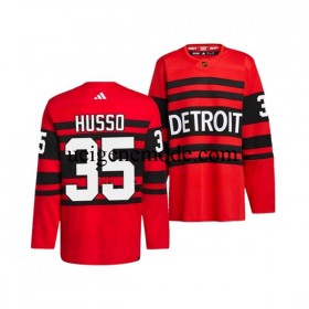 Herren Detroit Red Wings Eishockey Trikot VILLE HUSSO 35 Adidas 2022-2023 Reverse Retro Rot Authentic